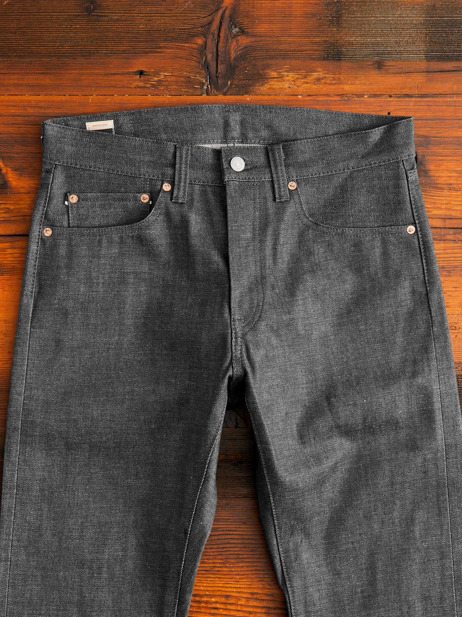 0605-70G 14oz Grey Selvedge Denim - Natural Tapered Fit