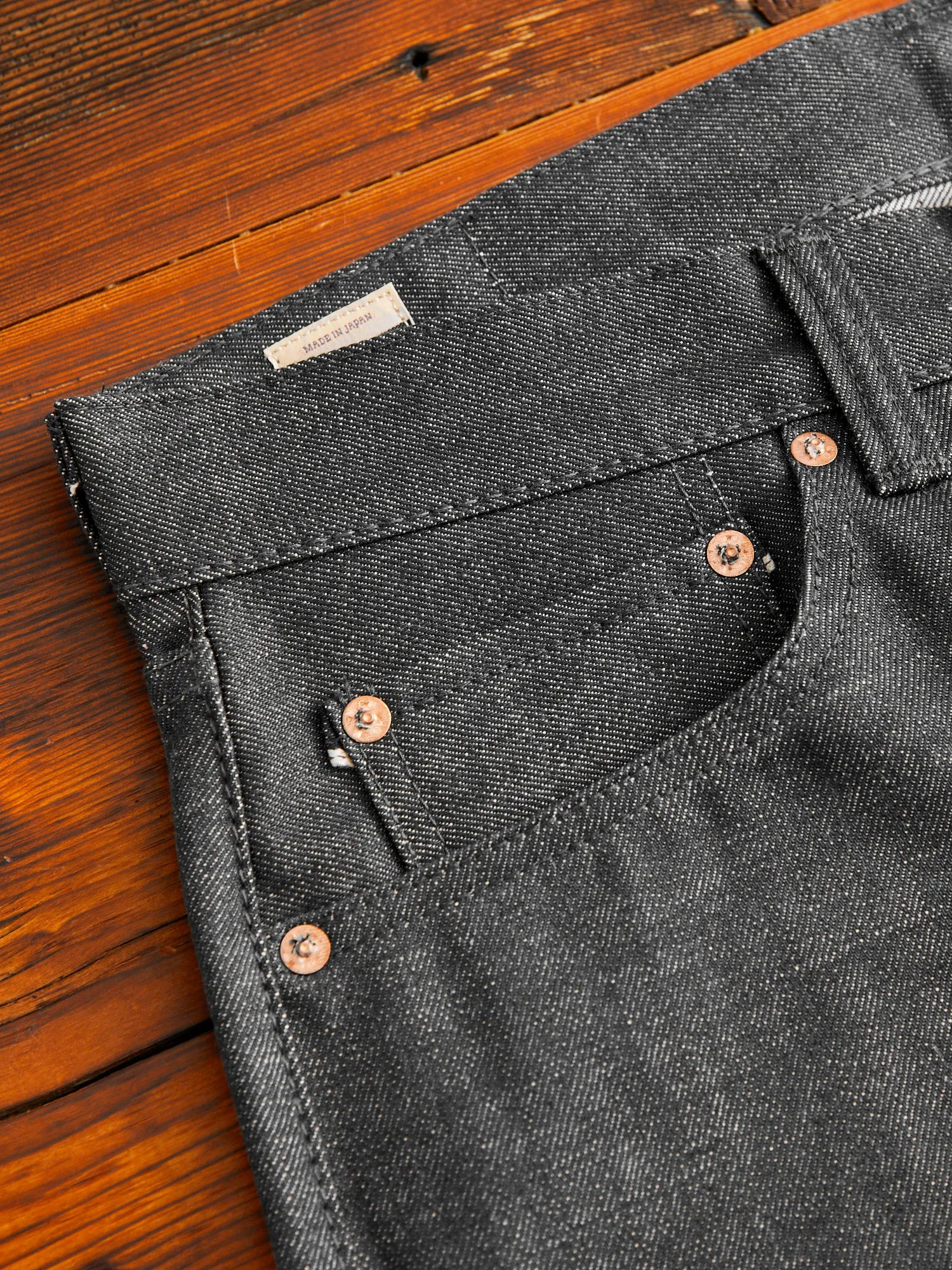 0605-70G 14oz Grey Selvedge Denim - Natural Tapered Fit