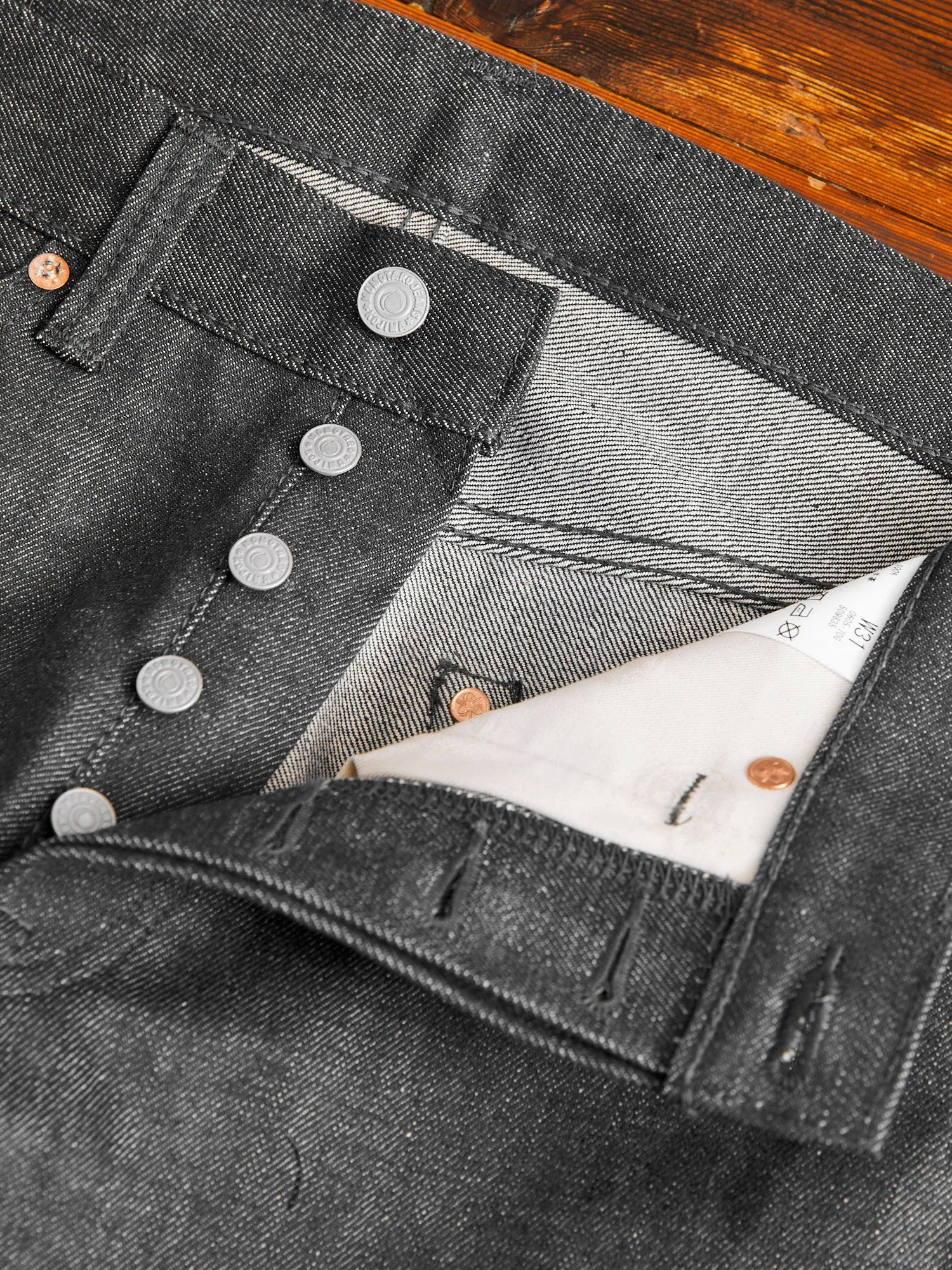 0605-70G 14oz Grey Selvedge Denim - Natural Tapered Fit