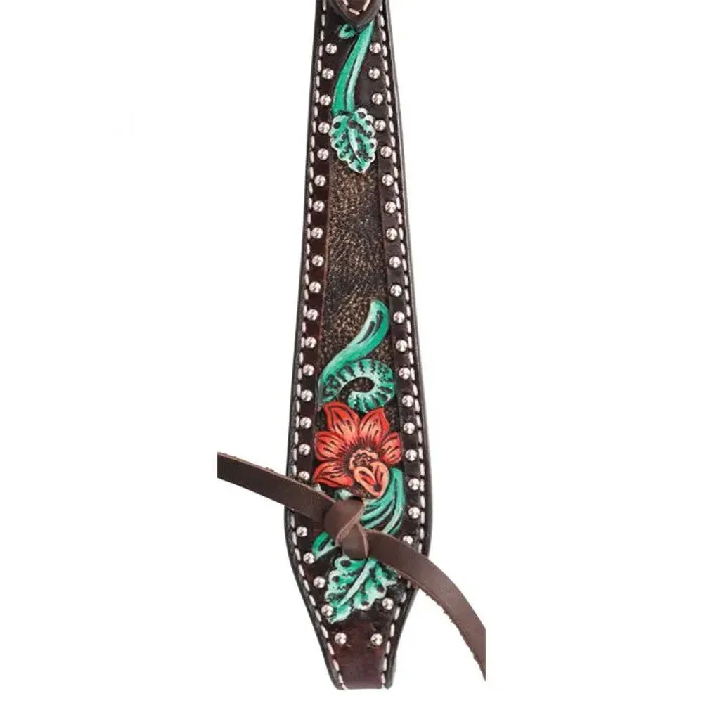 1000-12-SC Circle Y Cactus Flower Brow Band Headstall