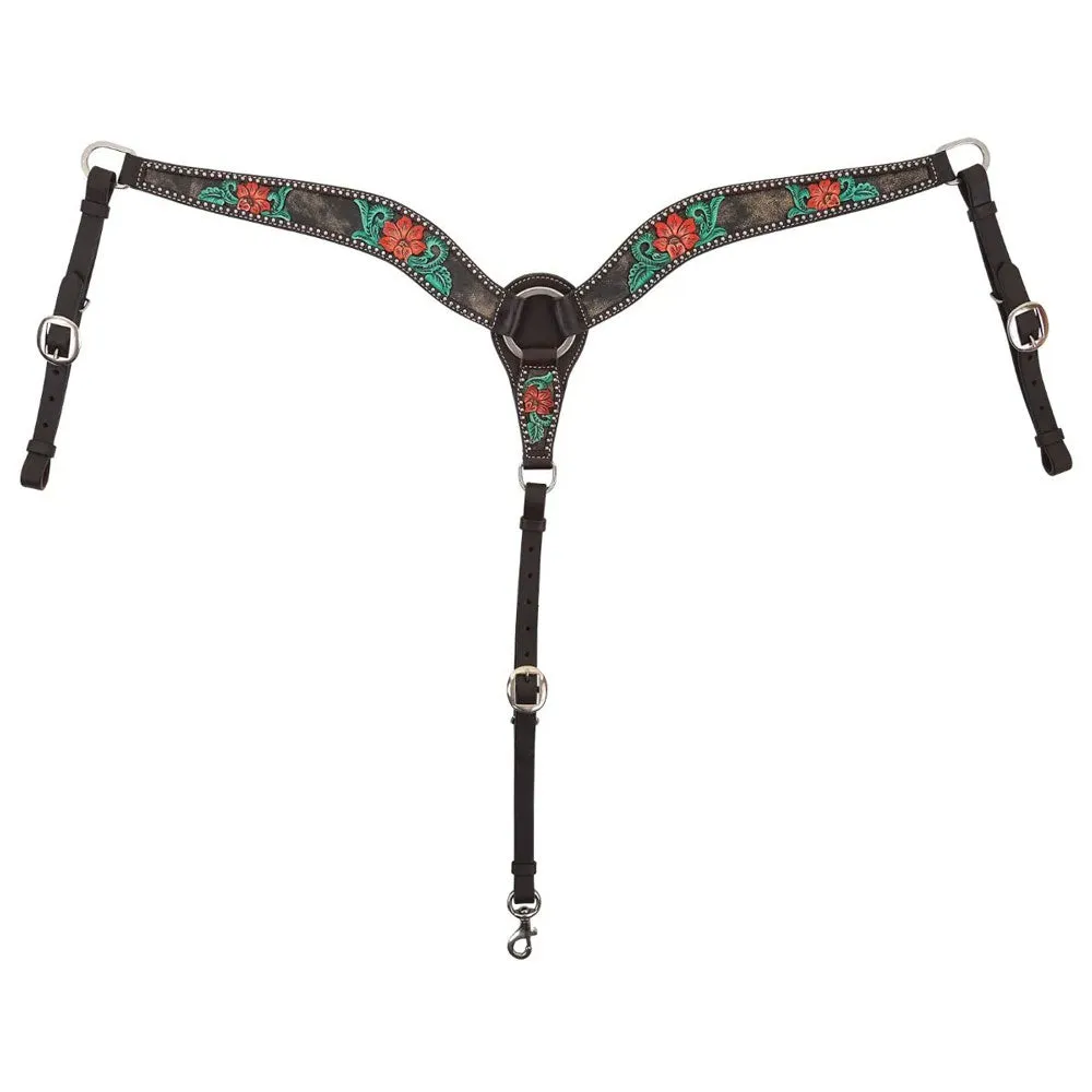 1000-23-SC Circle Y Cactus Flower Filigree Breast Collar