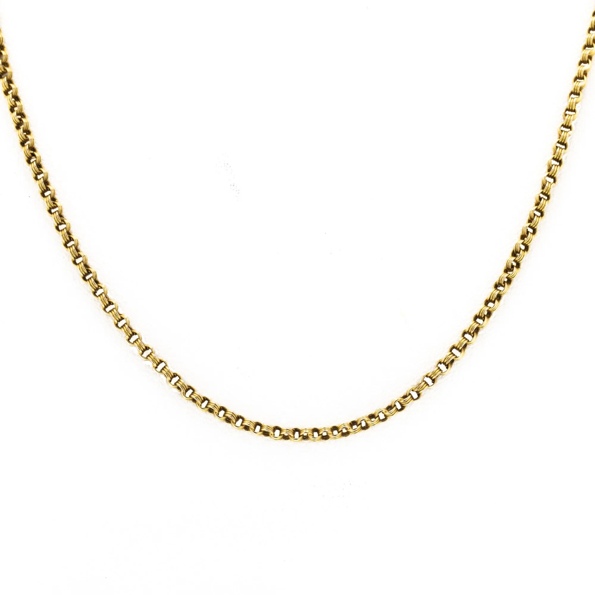 15ct Gold 18" Victorian Belcher Link Chain, Original Barrel Clasp