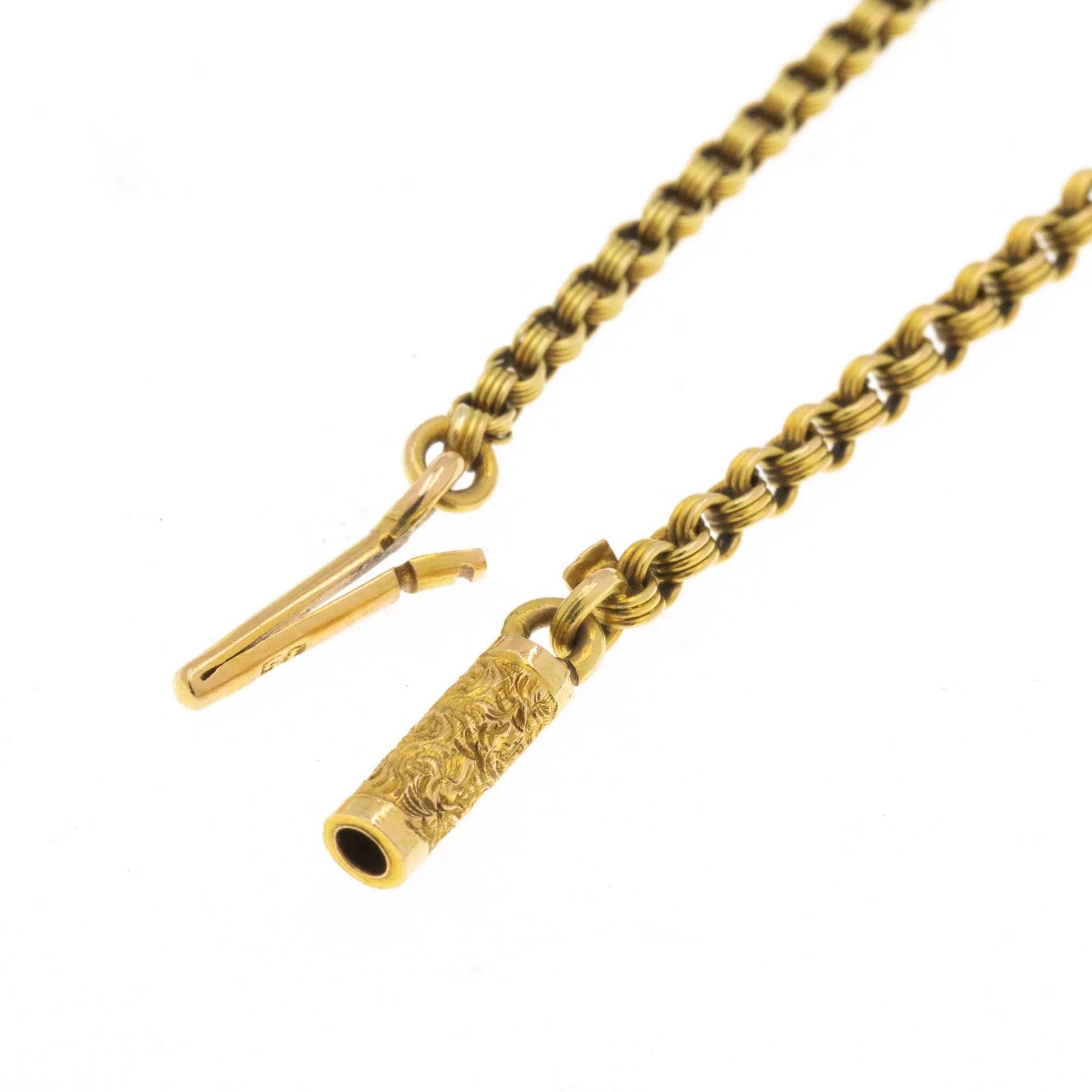15ct Gold 18" Victorian Belcher Link Chain, Original Barrel Clasp