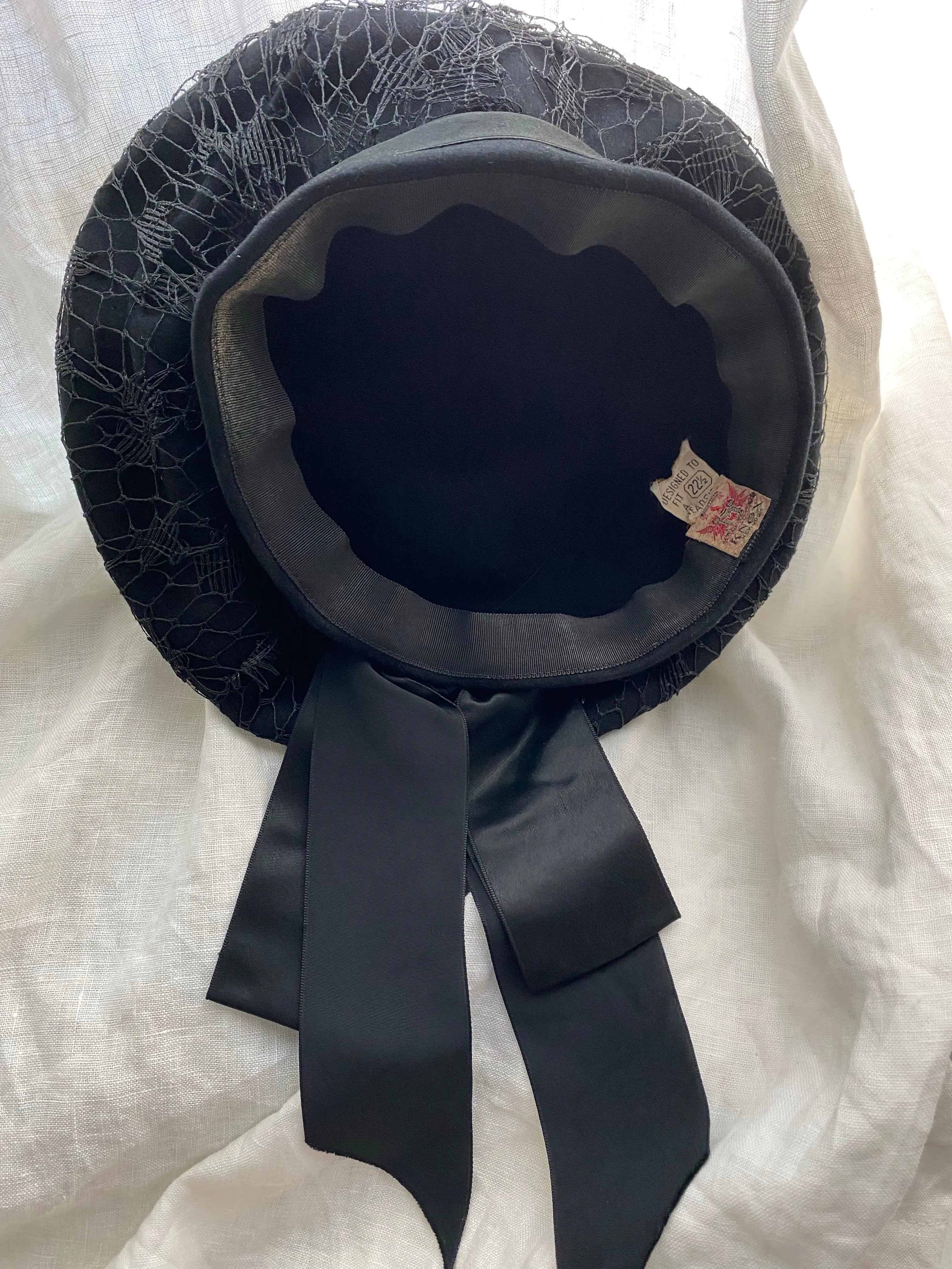 1930's Vintage Knox New York Black Beret With Bow