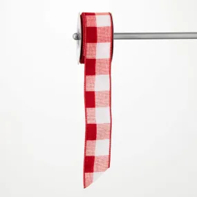 30'L Sullivans Classic Red & White Ribbon, Red