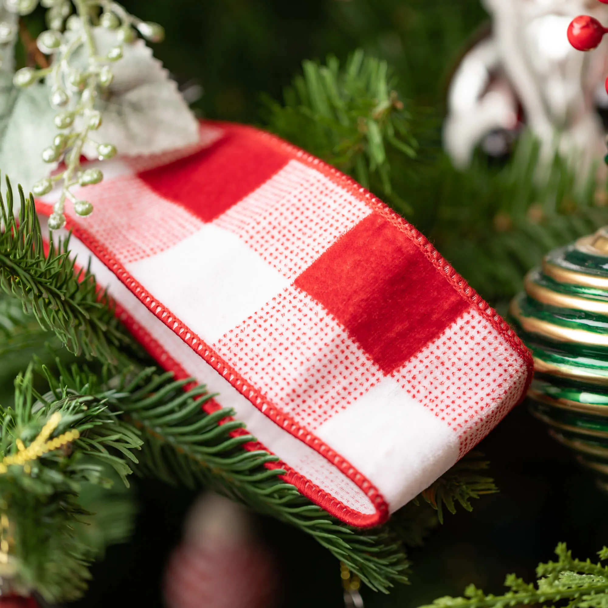 30'L Sullivans Classic Red & White Ribbon, Red