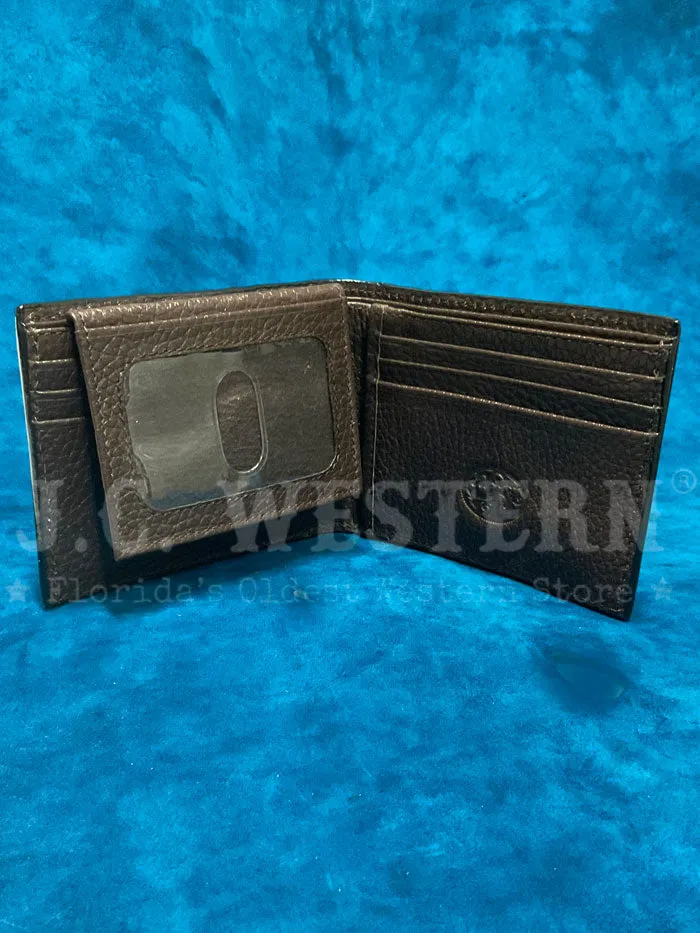 3D D2500124107 Mens Floral Hand Tooled Buck Lace Bifold Wallet Tan