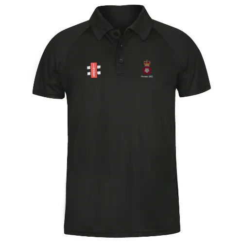3MI Cricket Adult's Black Matrix Polo Shirt