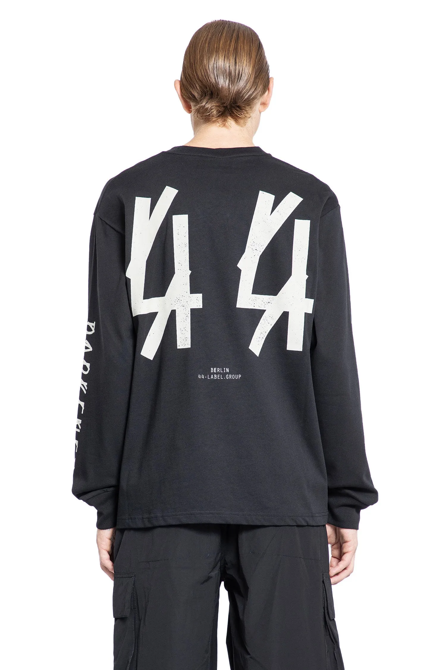 44 LABEL GROUP MAN BLACK T-SHIRTS & TANK TOPS