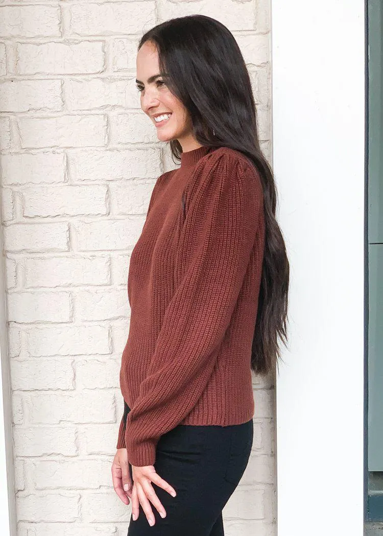 525 America Emma Puff Shoulder Sweater- Cinnamon ***FINAL SALE***