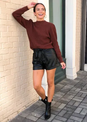 525 America Emma Puff Shoulder Sweater- Cinnamon ***FINAL SALE***