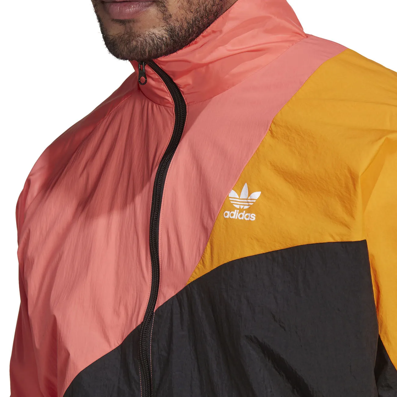 adidas Adicolor Colorblock Originals Jacket Herren Black Semi Turbo Bright Orange