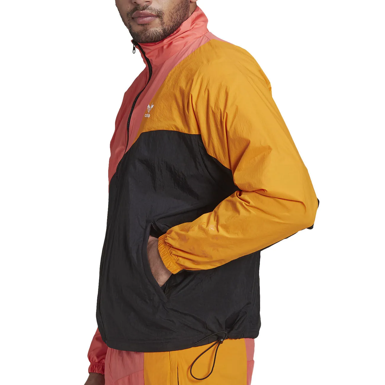 adidas Adicolor Colorblock Originals Jacket Herren Black Semi Turbo Bright Orange