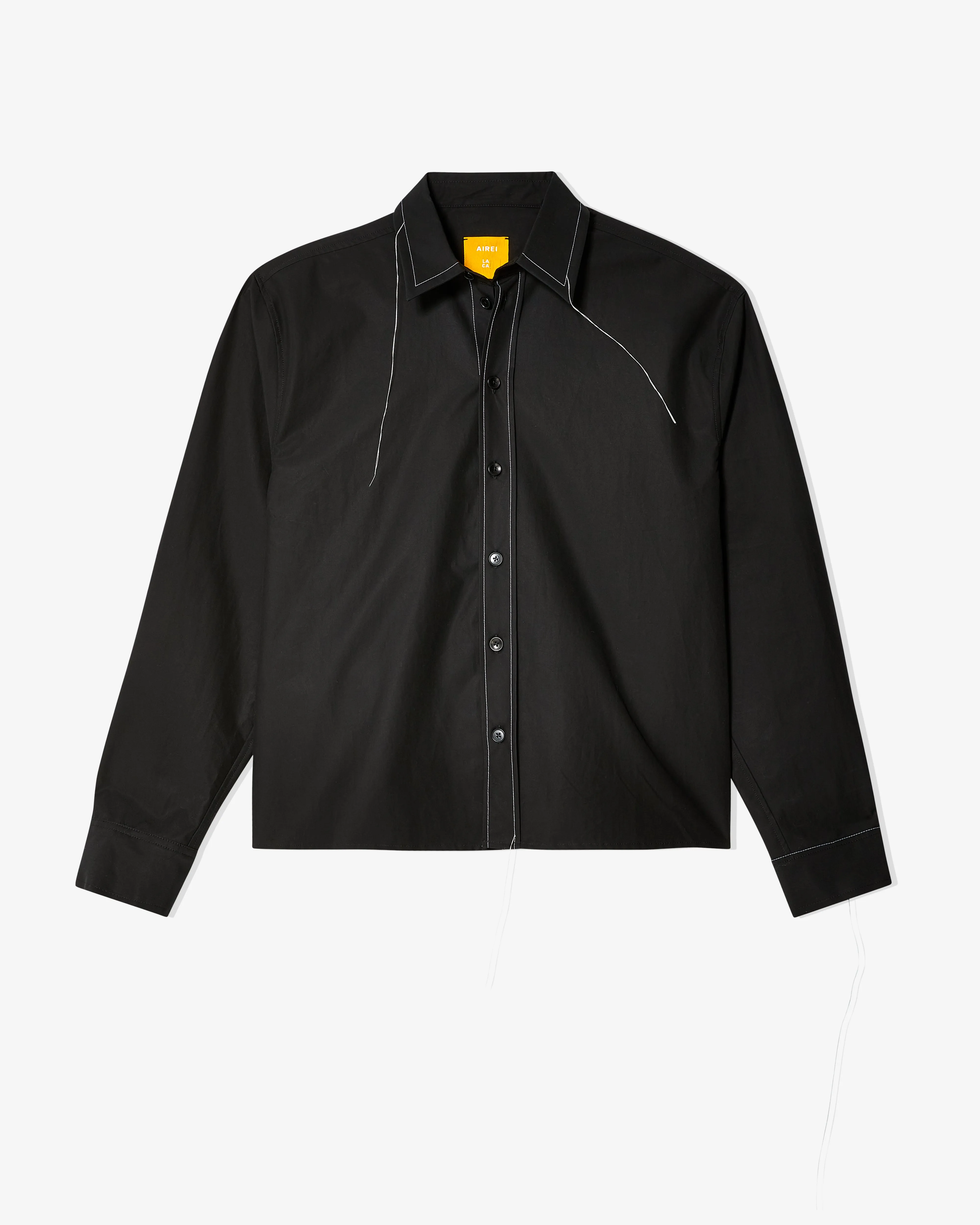 Airei - Men's Contrast Stitch Boxy Fit Shirt - (Black)