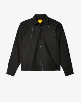 Airei - Men's Contrast Stitch Boxy Fit Shirt - (Black)