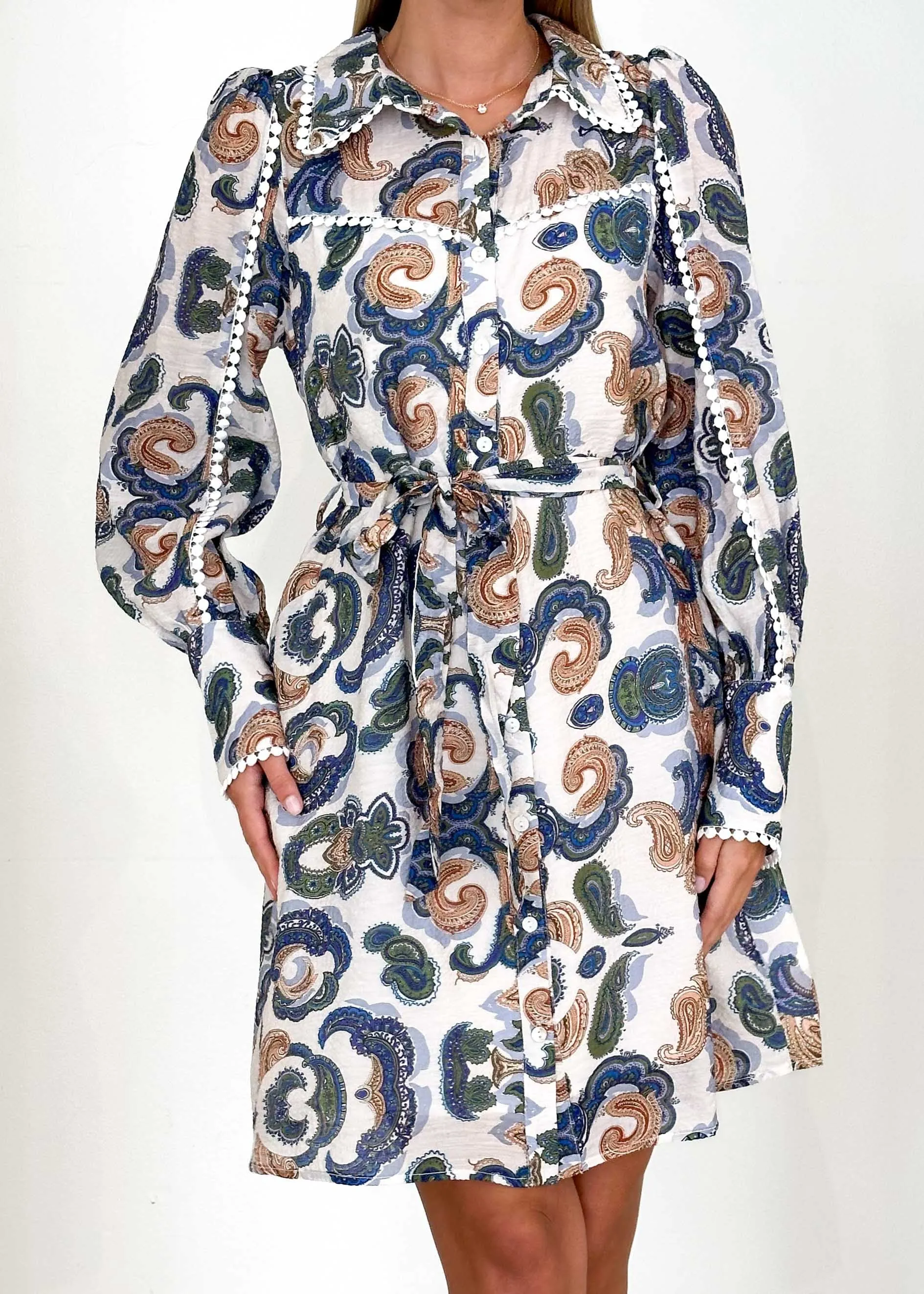 Alinka Dress - Blue Paisley