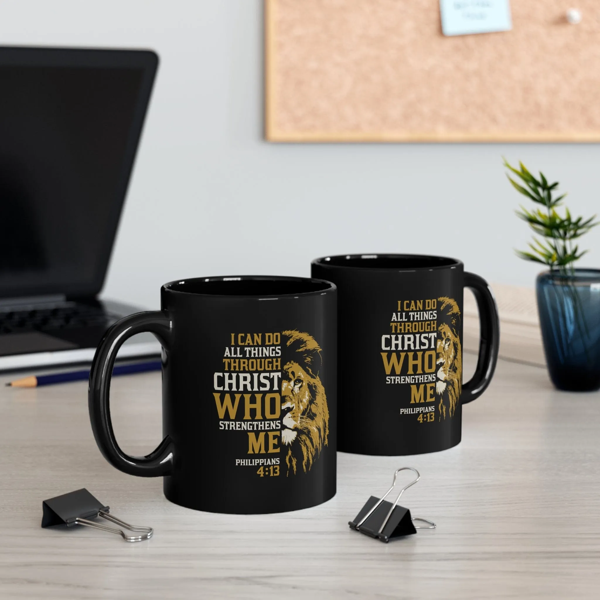 All Things Lion 11oz Black Mug