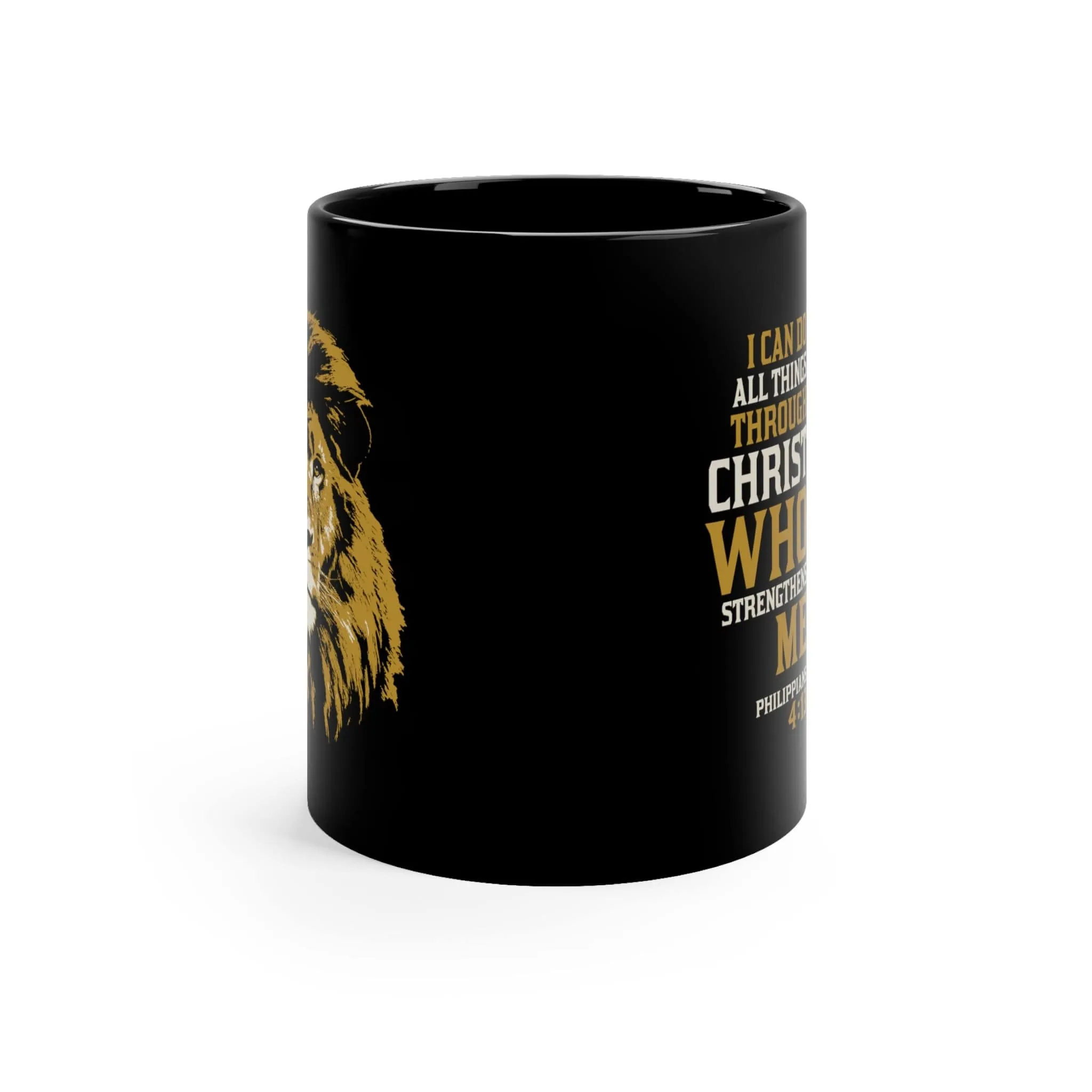 All Things Lion 11oz Black Mug