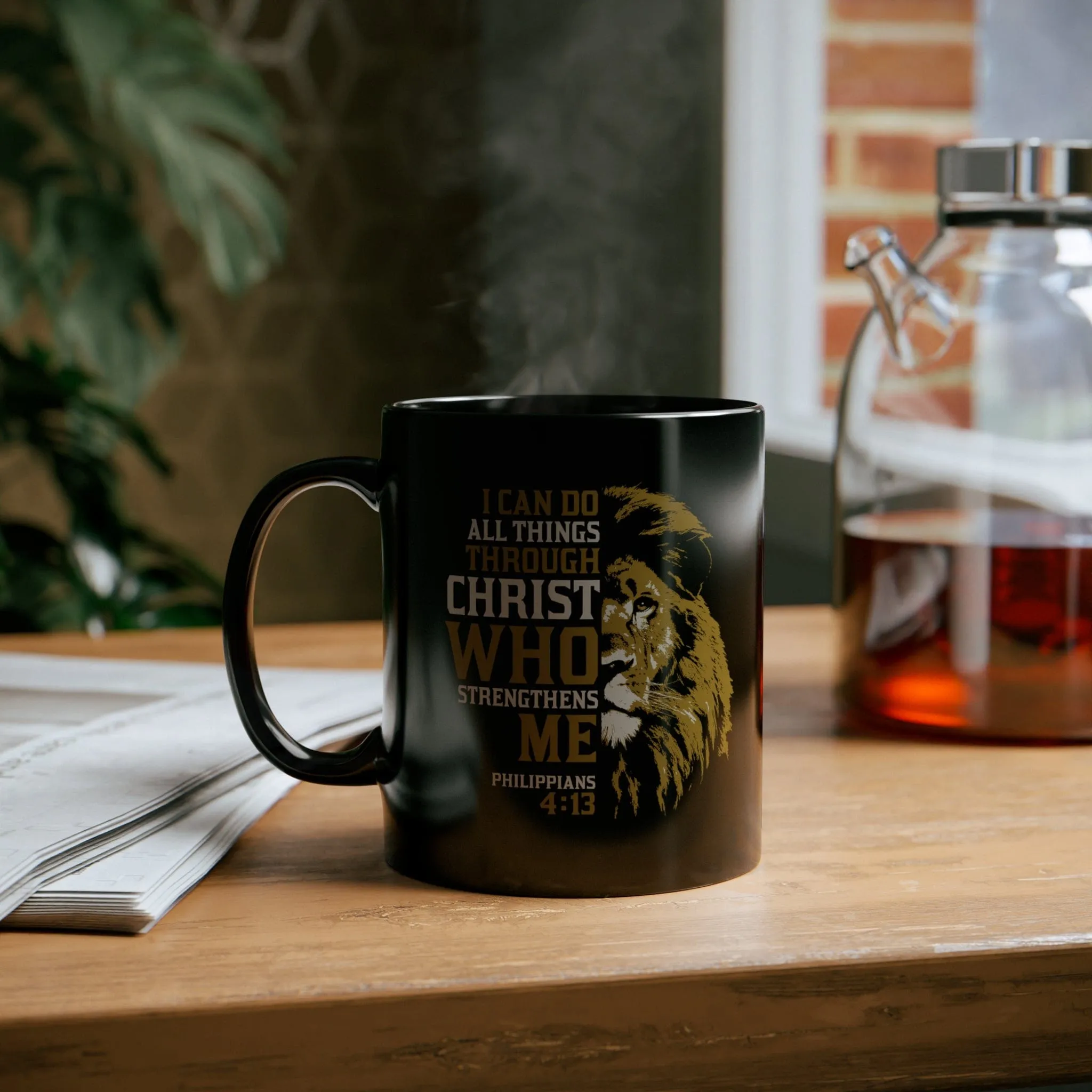 All Things Lion 11oz Black Mug