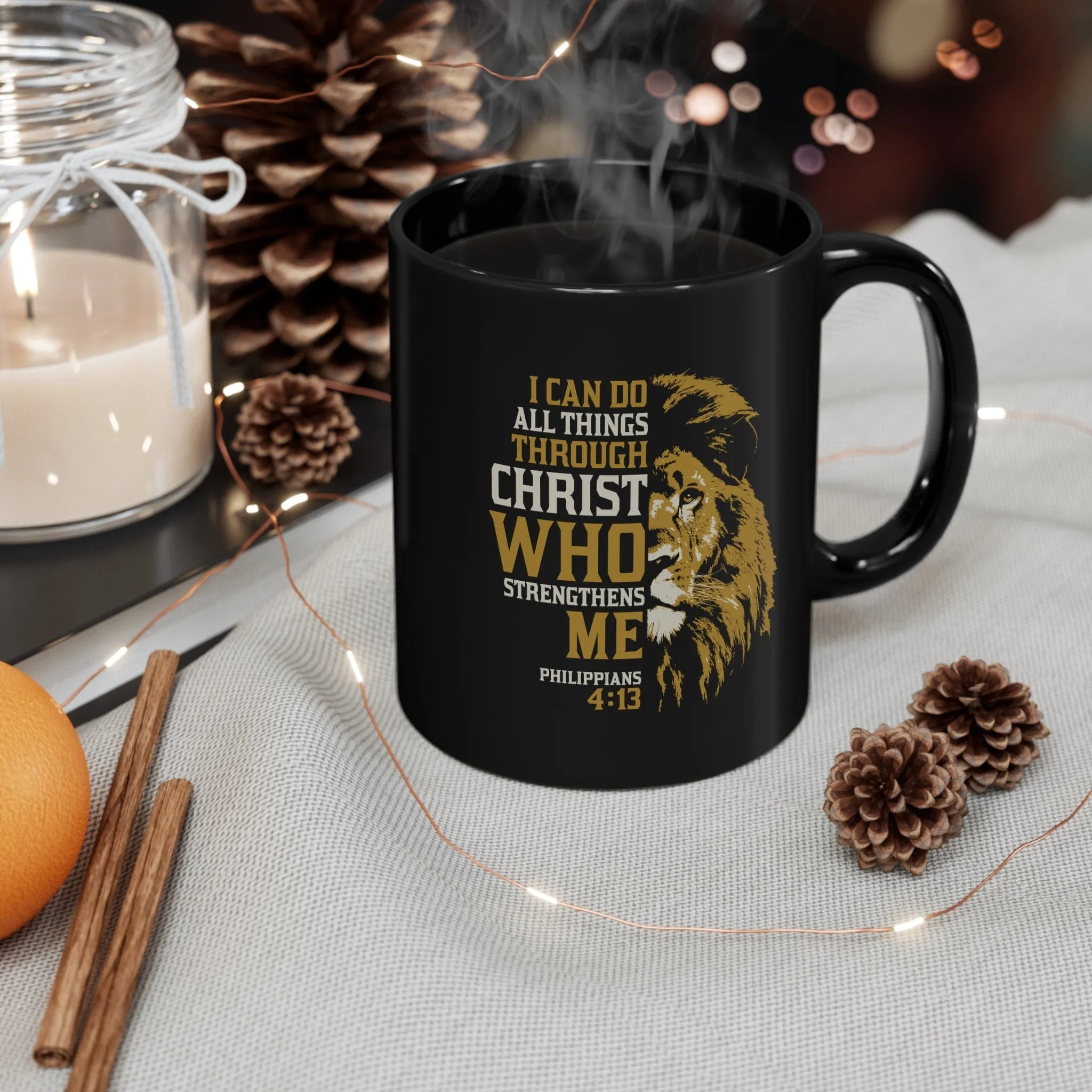 All Things Lion 11oz Black Mug