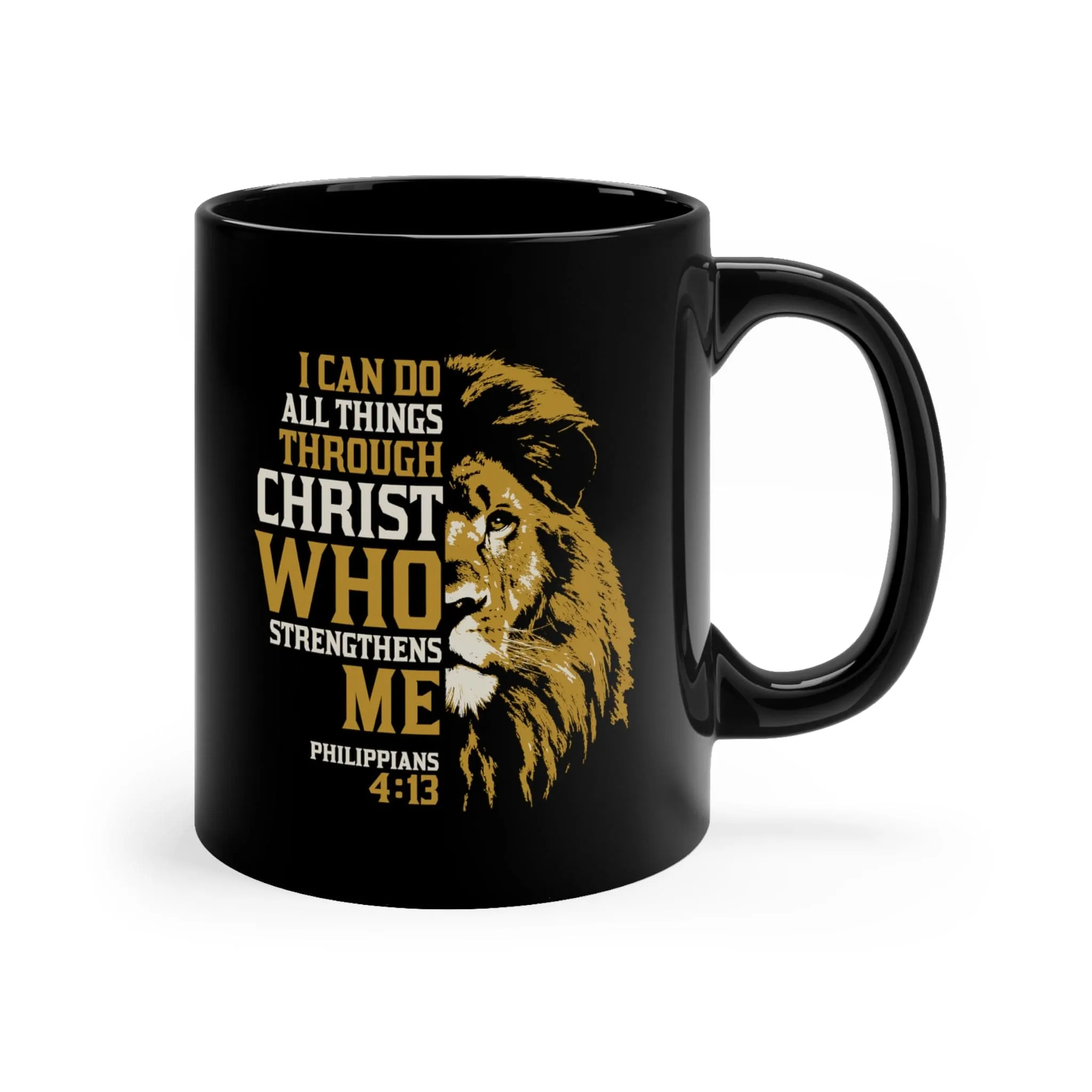 All Things Lion 11oz Black Mug