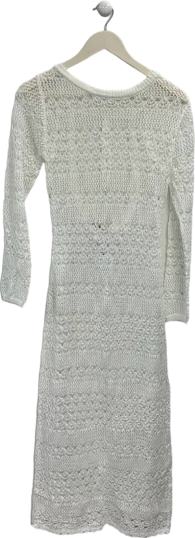 AlwaysOnHoliday White Crochet Knit Swim Cover Up M