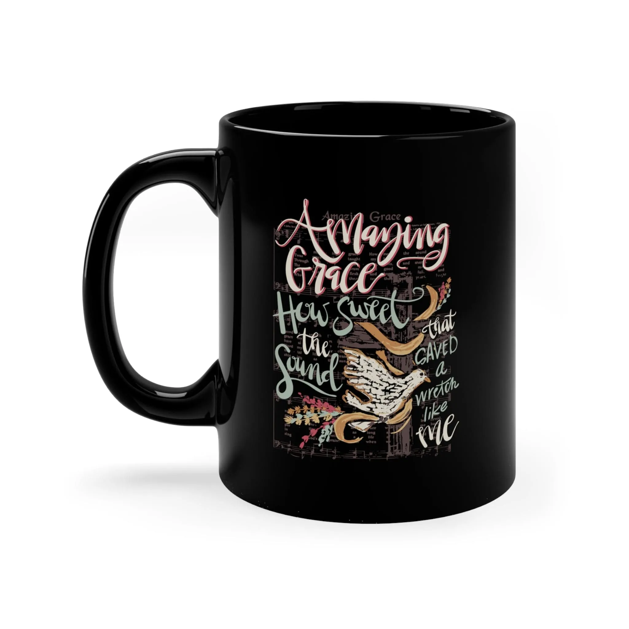 Amazing Grace 11oz Black Mug