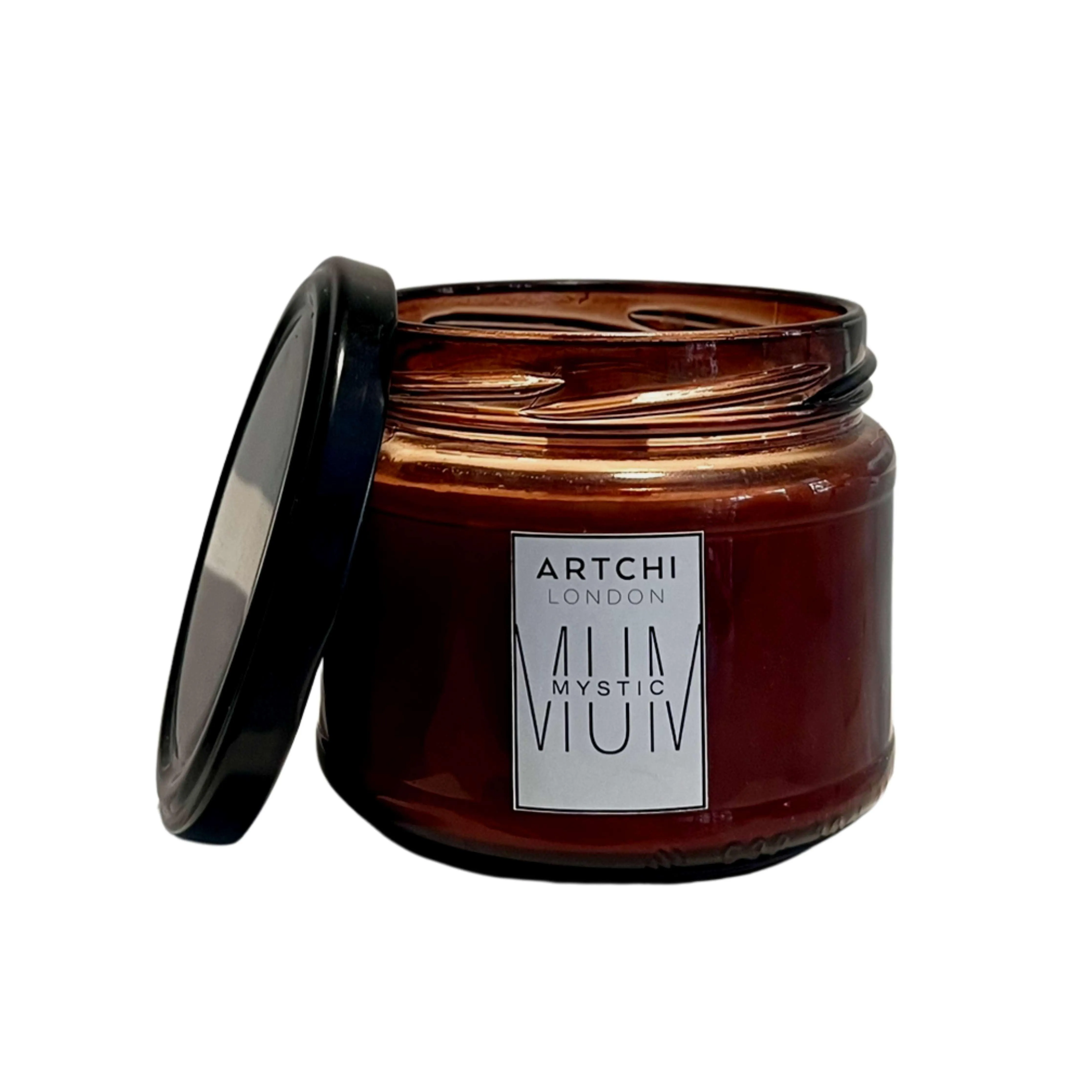 Amber Glass Natural Soy Wax Candle