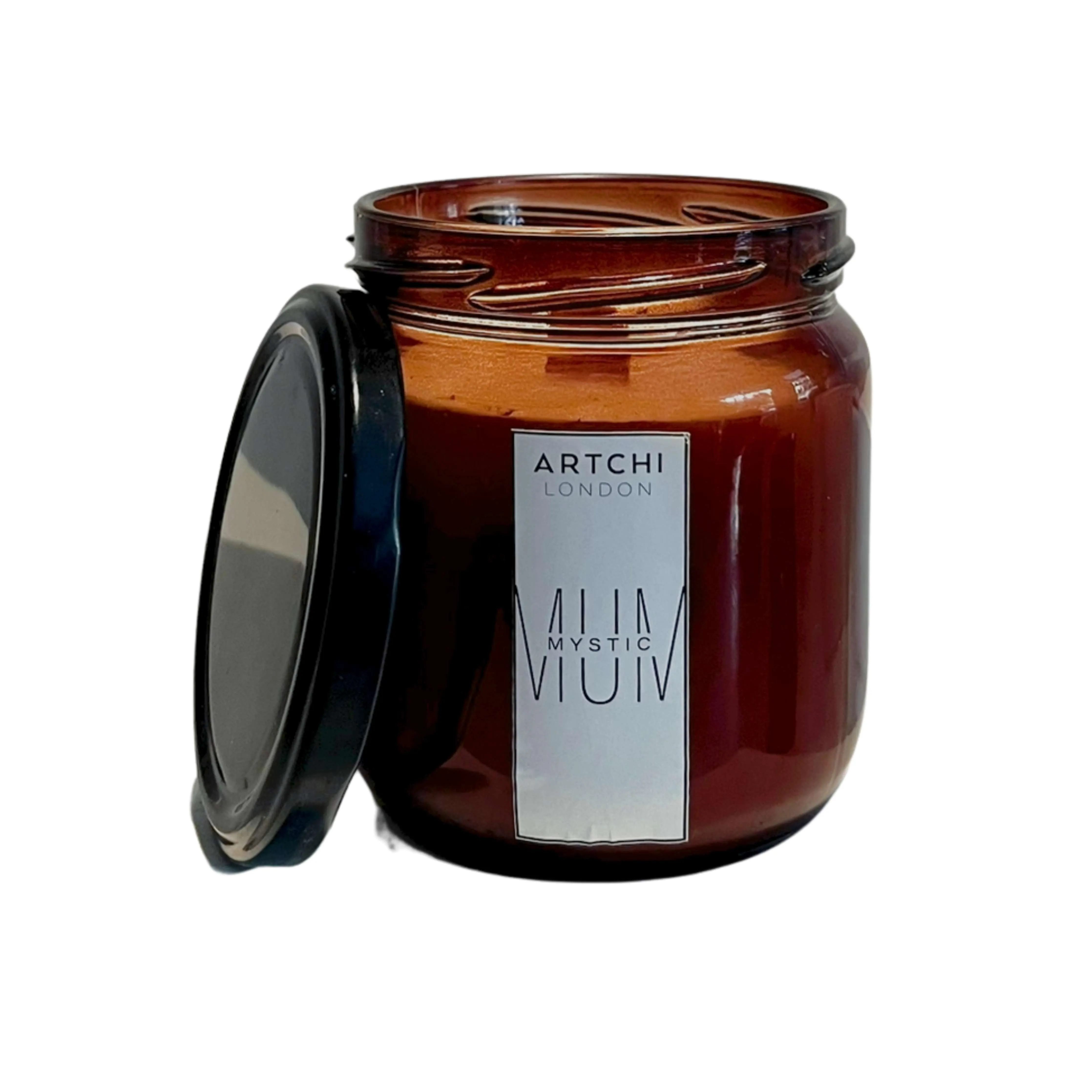 Amber Glass Natural Soy Wax Candle