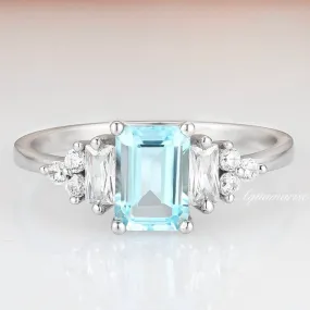 Amelia Aquamarine Ring- Sterling Silver