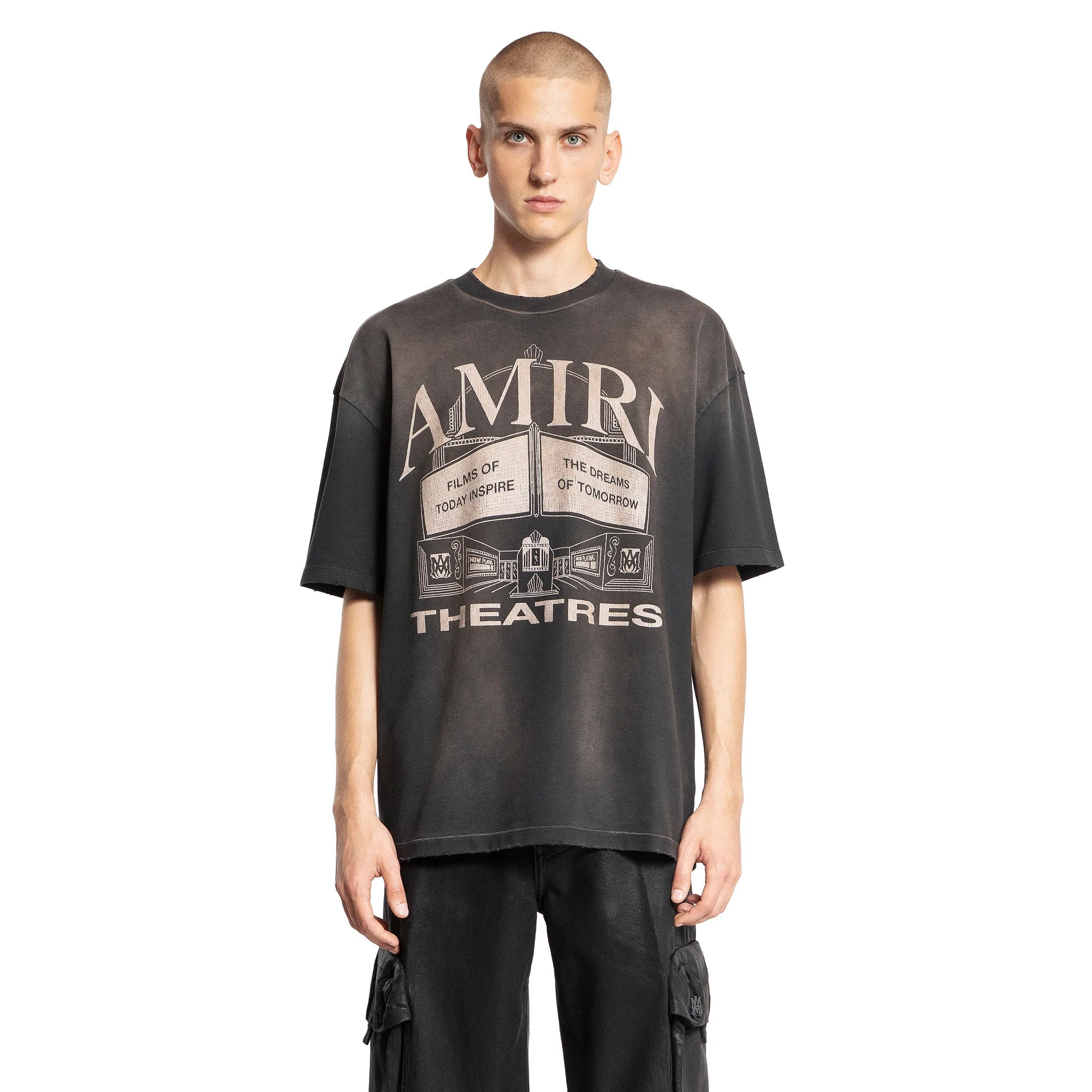 AMIRI MAN BLACK T-SHIRTS & TANK TOPS