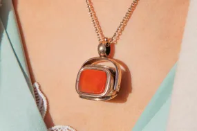 Antique 9ct Gold Cased Triple Sided Spinner Fob Pendant