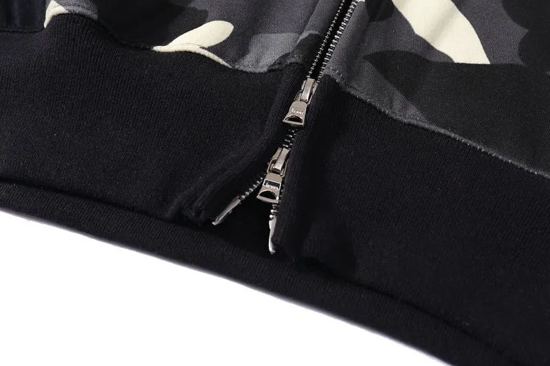 ape shark hoodies Fashion Brand Cotton Warm Camouflage Custom Oversized Sweatshirt With Zipper hoodies