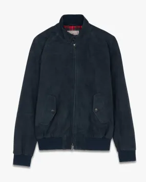 Baracuta G9 Suede Harrington Jacket - Navy