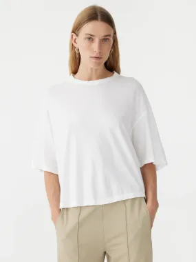 Bassike Back Splice Boxy S/S T.Shirt - White