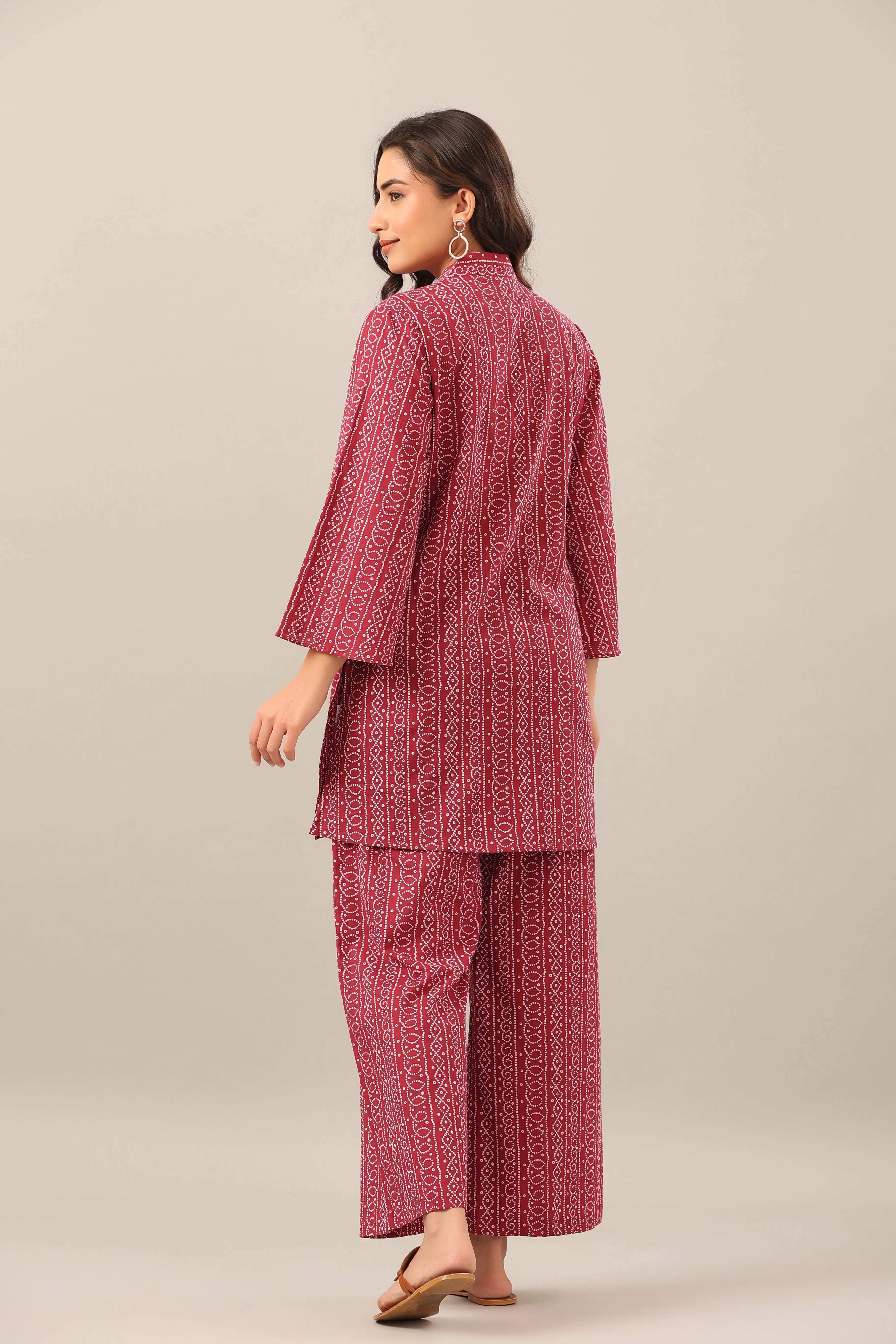 Bhandej  on Maroon Lounge Co-ord Set