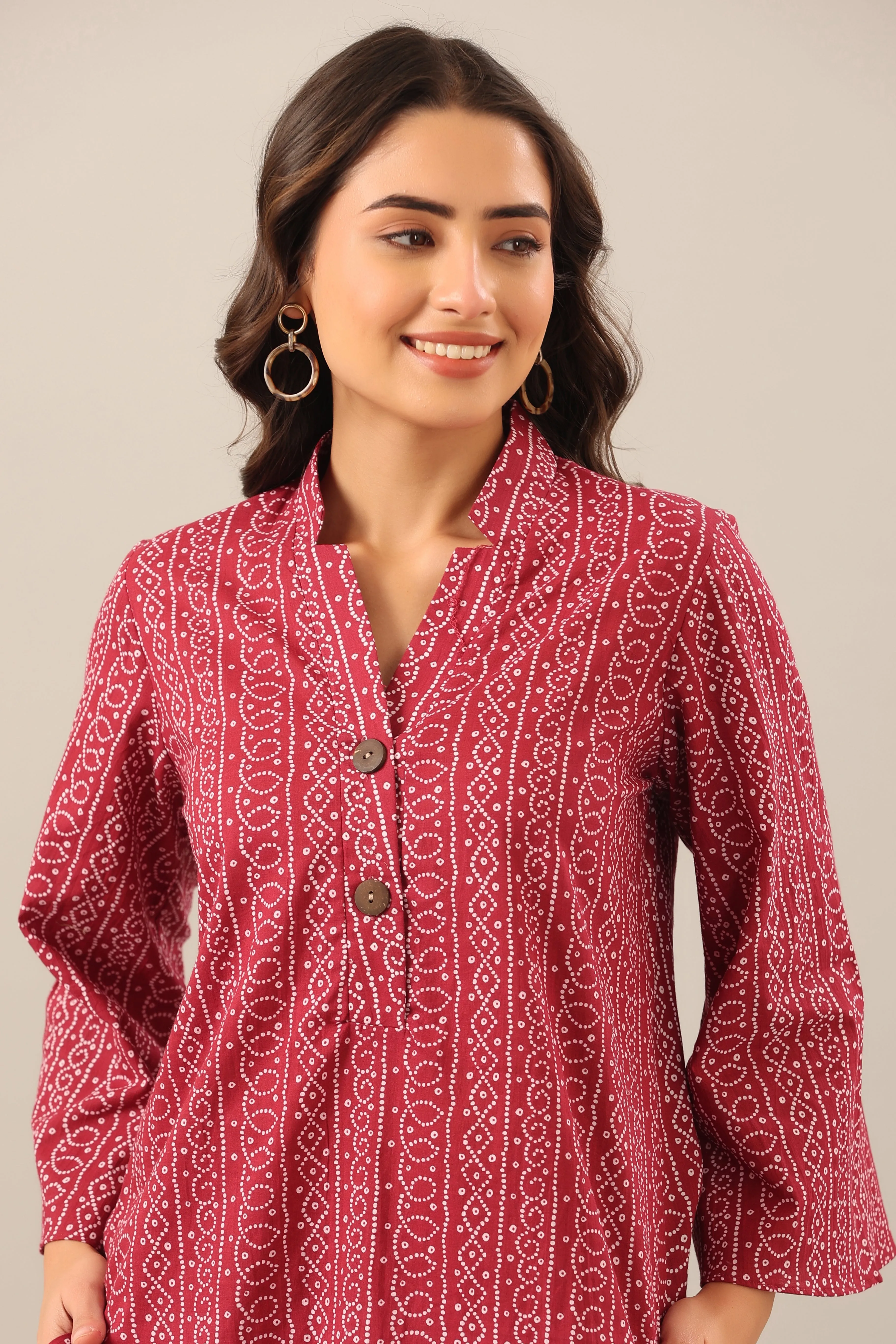 Bhandej  on Maroon Lounge Co-ord Set