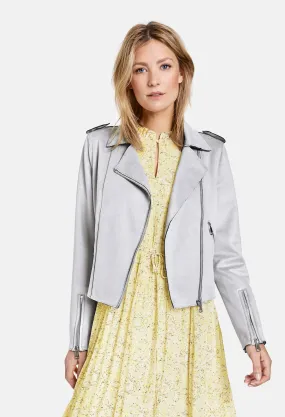 Biker jacket in faux suede