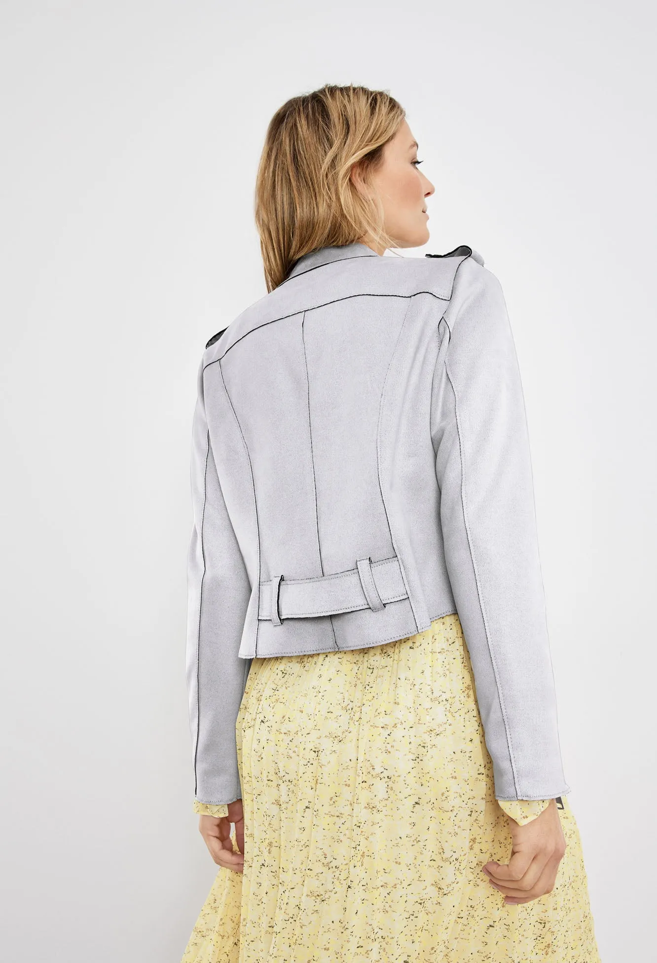 Biker jacket in faux suede