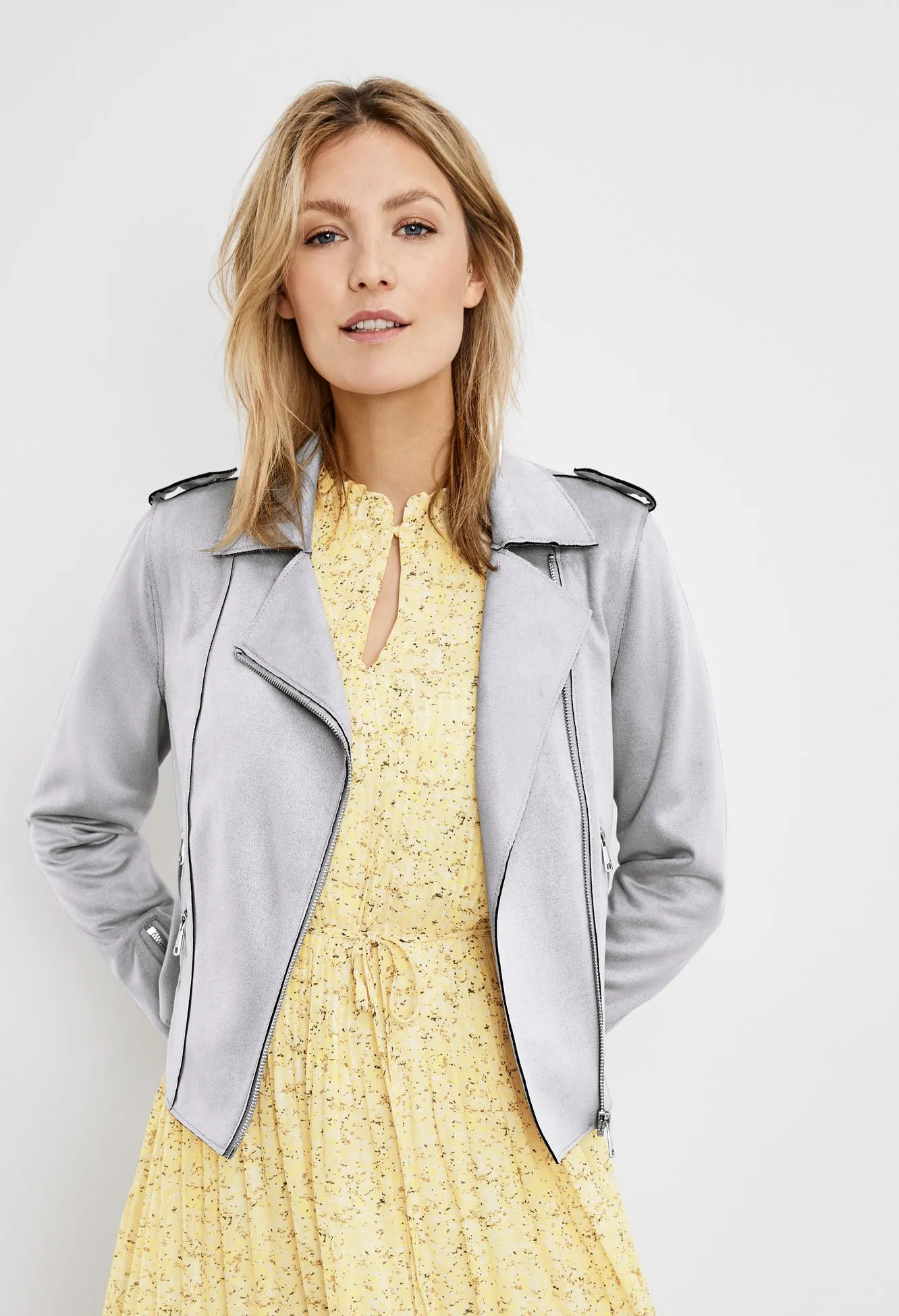 Biker jacket in faux suede
