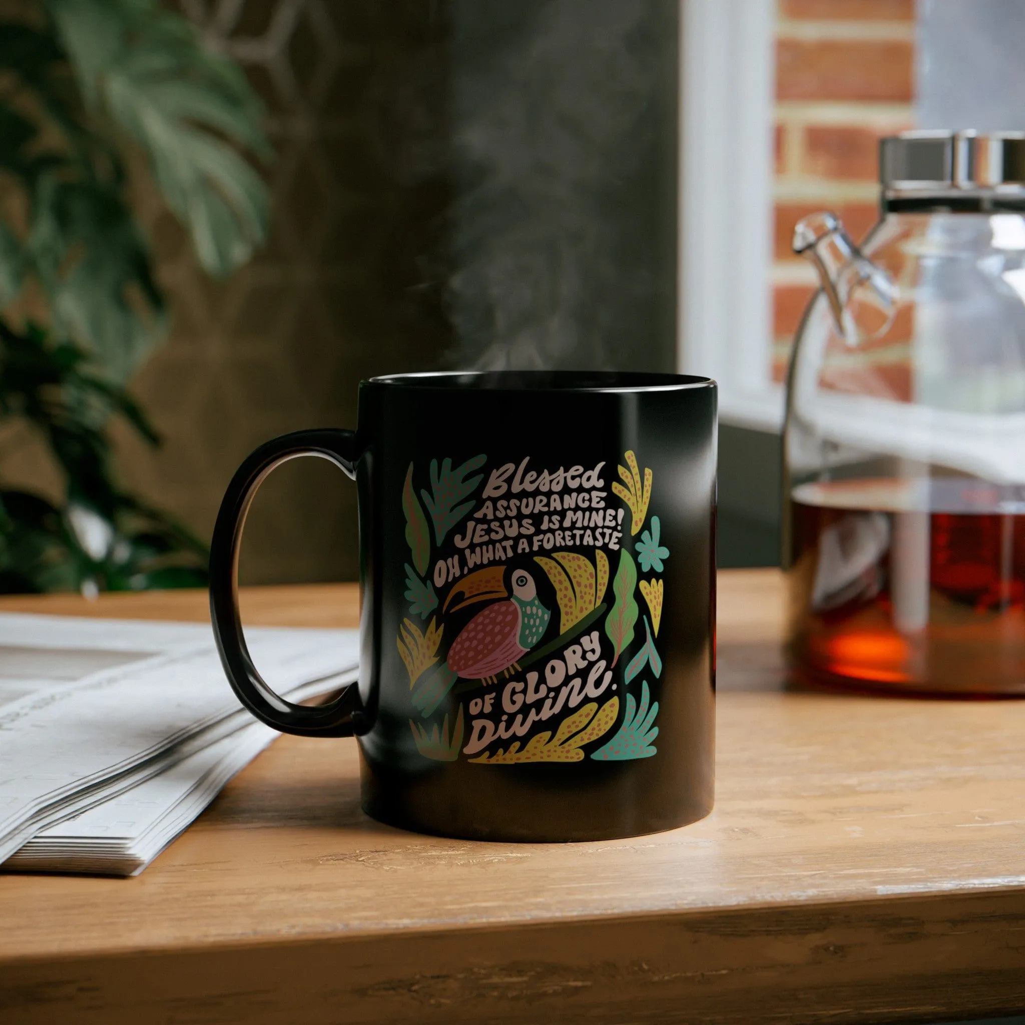 Blessed Assurance Tropical 11oz Black Mug