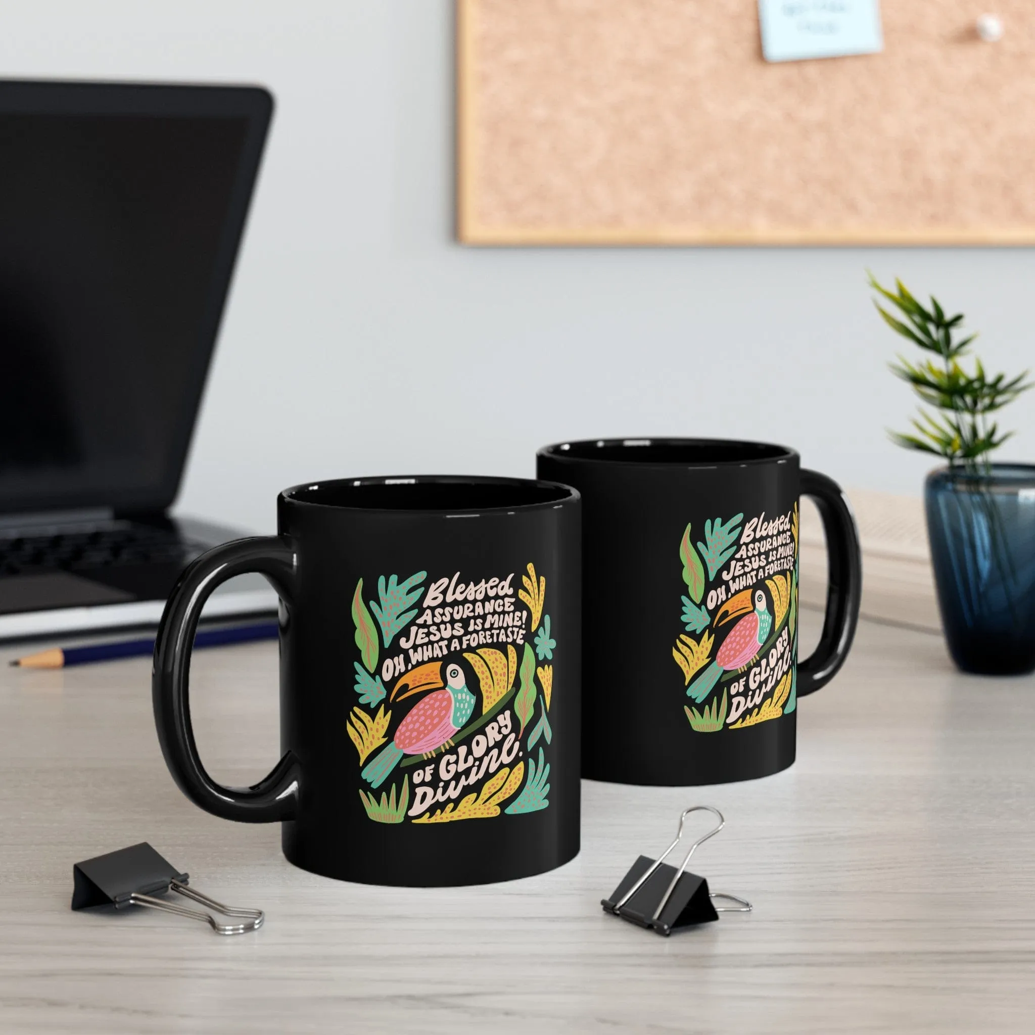 Blessed Assurance Tropical 11oz Black Mug