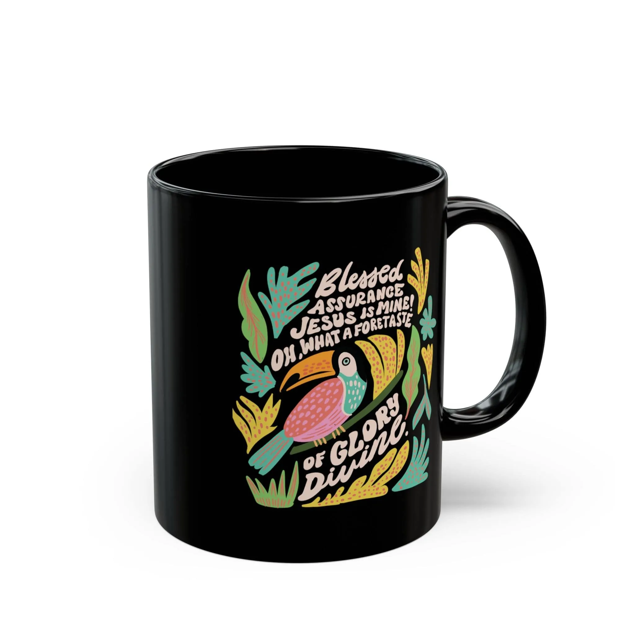 Blessed Assurance Tropical 11oz Black Mug