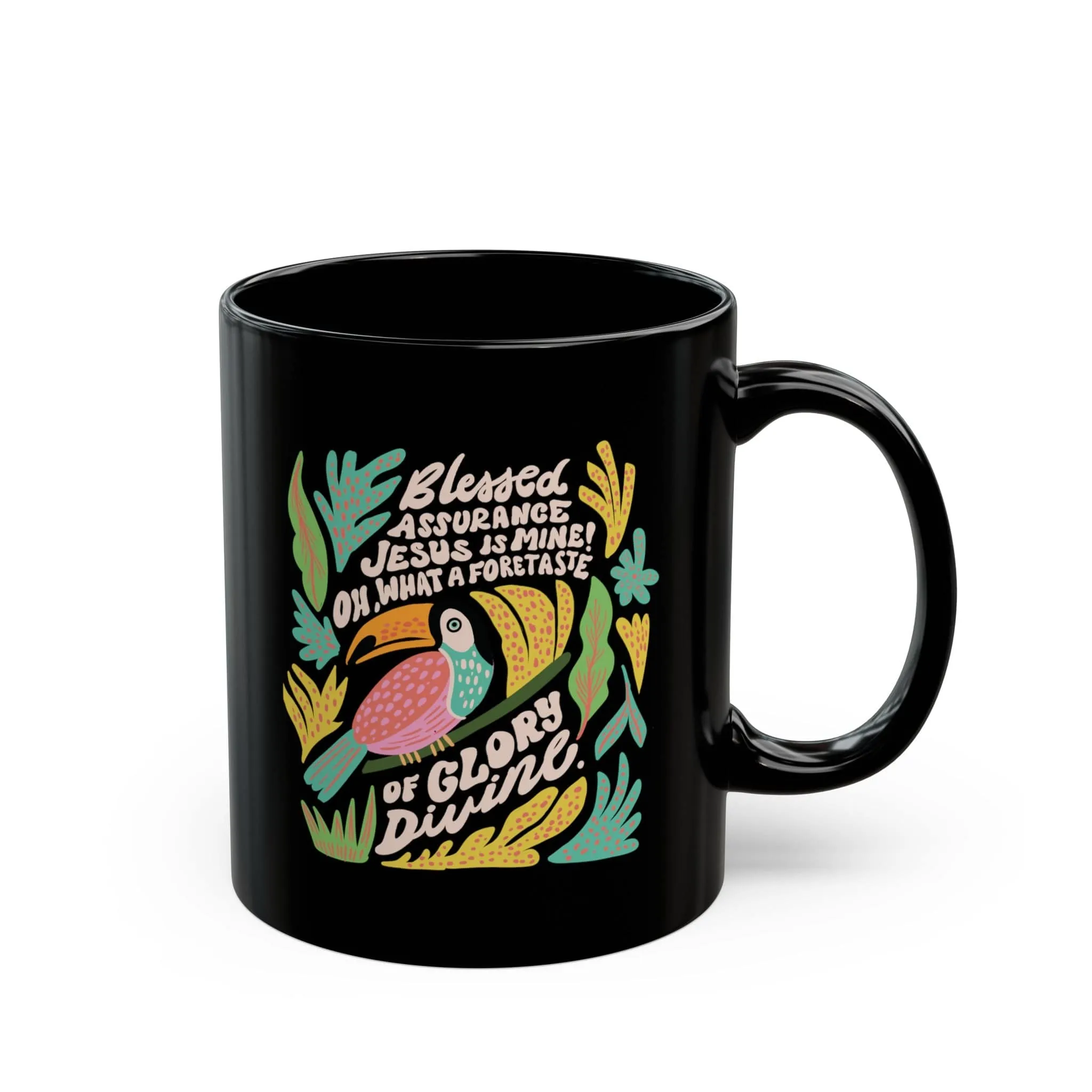Blessed Assurance Tropical 11oz Black Mug