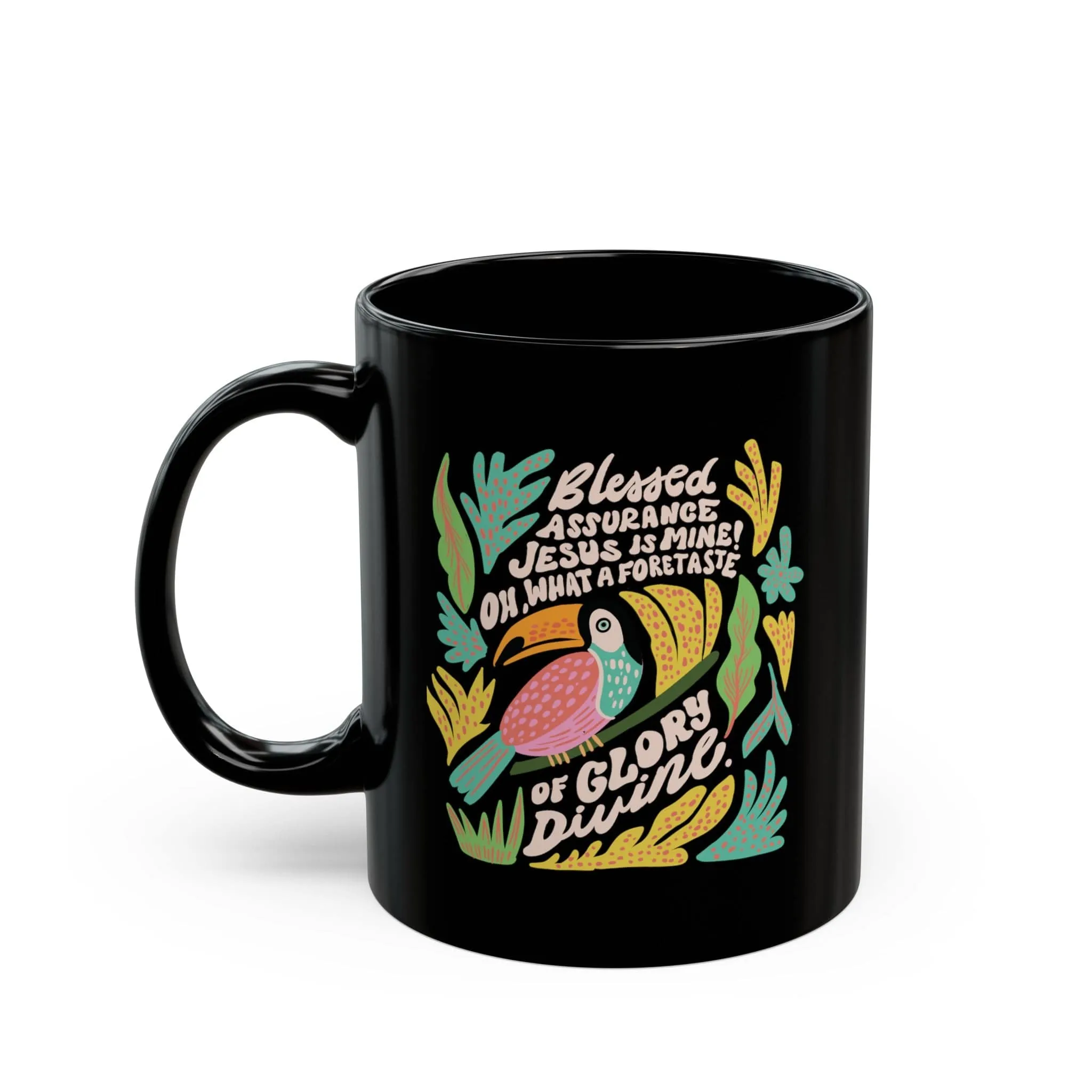 Blessed Assurance Tropical 11oz Black Mug