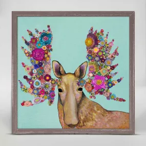 Blooming Moose Mini Framed Canvas