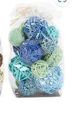 BLUE DRIED PLANT HANDMADE ORBS & VASE FILLER WITH VARYING DESIGNS,