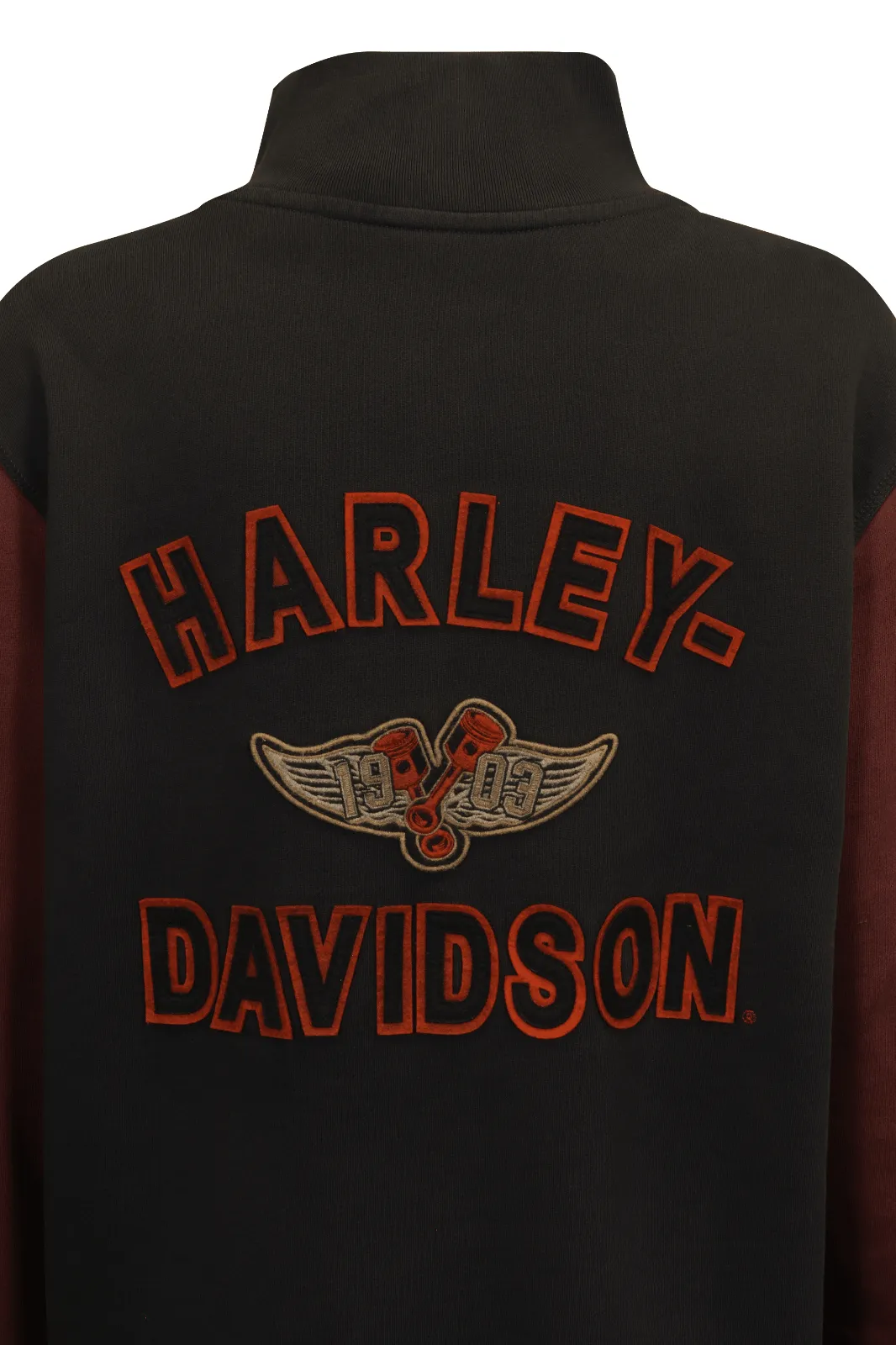 Branded  Men's Sweatshirt Black Maroon Raglan Wings 1/4 Zip L/S (S10)