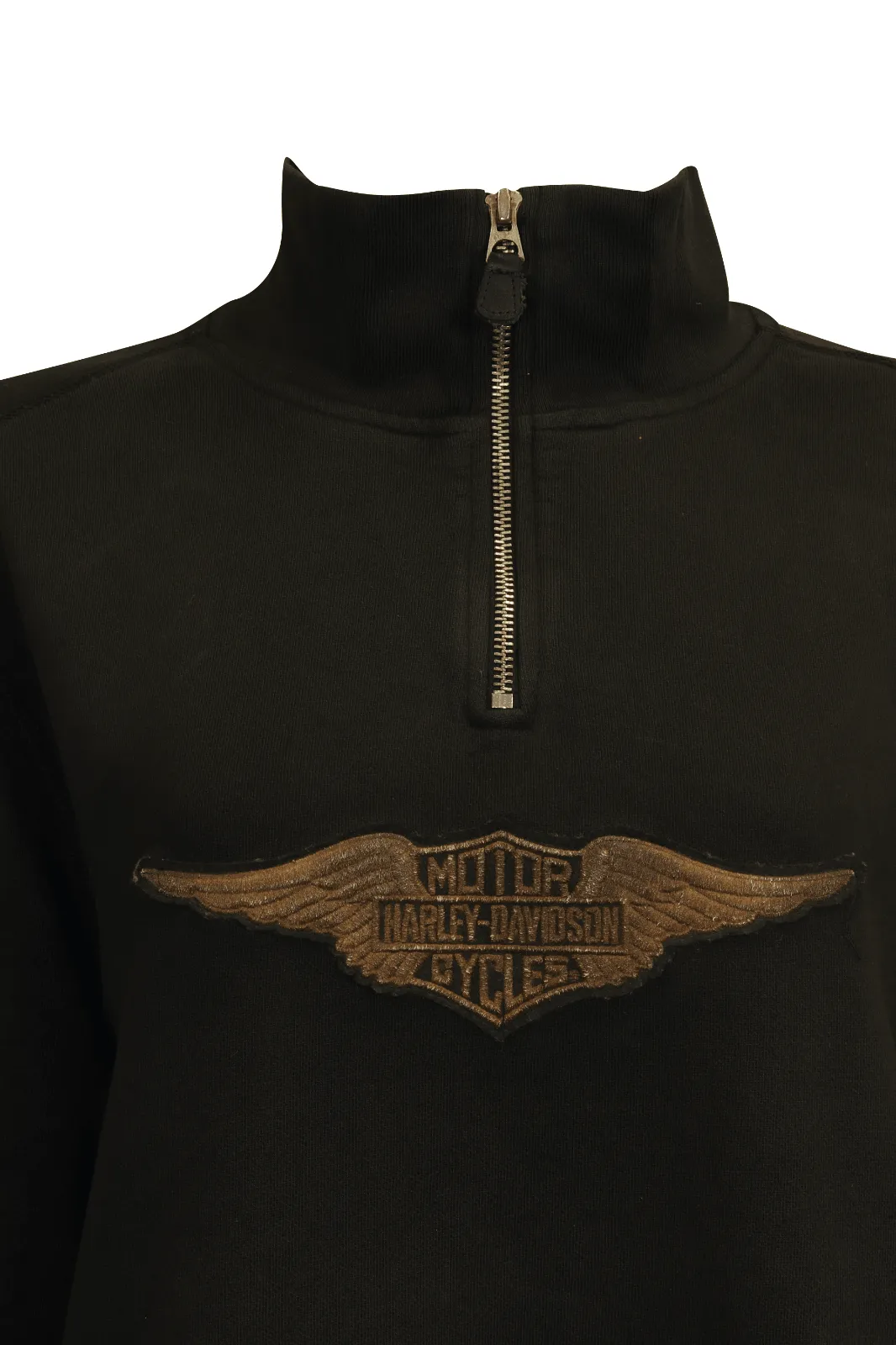 Branded  Men's Sweatshirt Black Wings Embroidered 1/4 Zip L/S (S09)