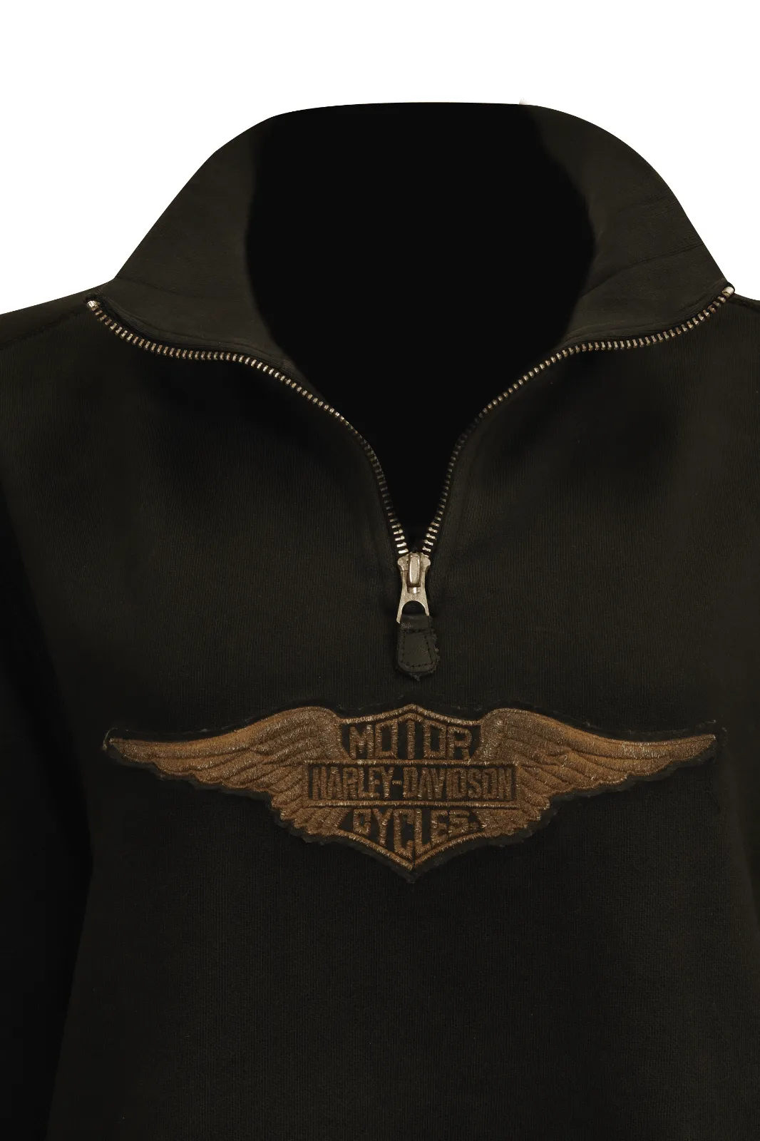 Branded  Men's Sweatshirt Black Wings Embroidered 1/4 Zip L/S (S09)